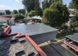 Completed aluminium composite roof for a residential car porch