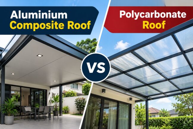 Aluminium composite roof vs polycarbonate roof comparison Aluminium composite roof vs polycarbonate roof comparison